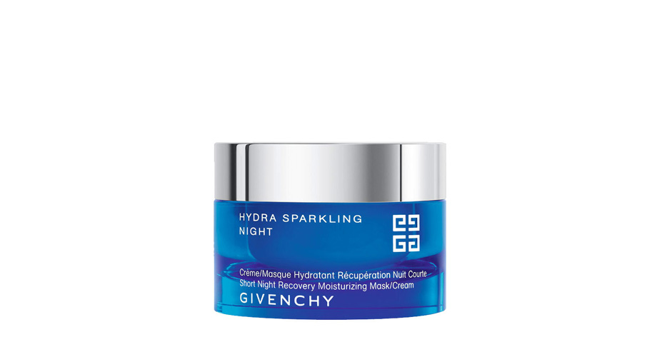 Увлажняющая крем-маска Hydra Sparkling Night Recovery, Givenchy. Сочетает функции ночной маски и крема, интенсивно увлажняет и “стирает” следы усталости.