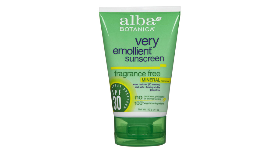 Very Emollient Sunscreen Mineral Protection, Fragrance Free SPF 30, Alba Botanica. iHerb.com, $9.19