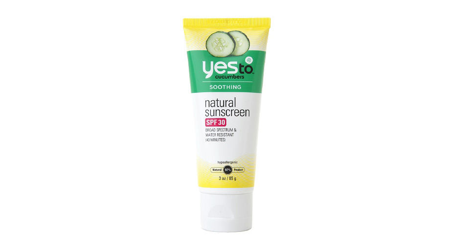 Cucumbers Natural Sunscreen SPF 30, Yes to. Yesto.co.uk