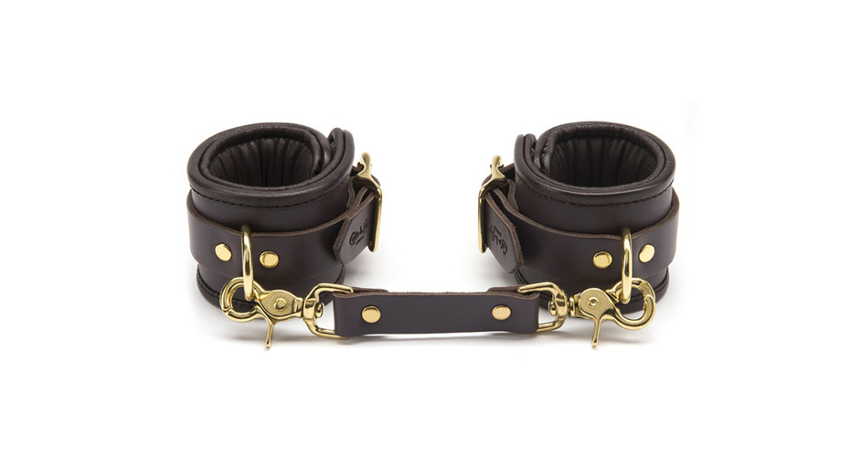 Brown Leather Wrist Cuffs