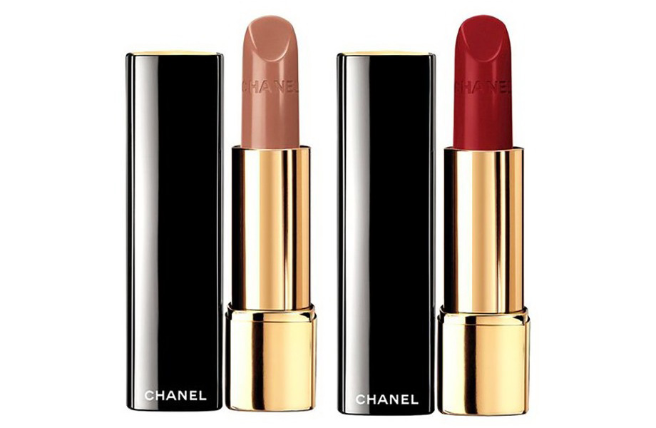 Губная помада Chanel Rouge Allure в двух оттенках: Rouge Ingenue (нейтральный нюд), Rouge Tentation (насыщенный красный), €35