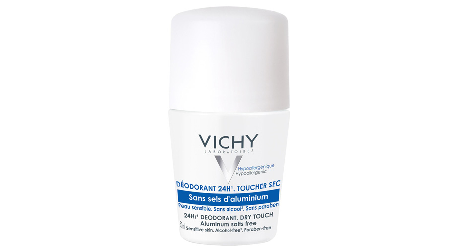 Дезодорант без солей алюминия Deodorant 24h roll-on Dry Touch, Vichy. Спрашивайте в аптеках, цену уточняйте