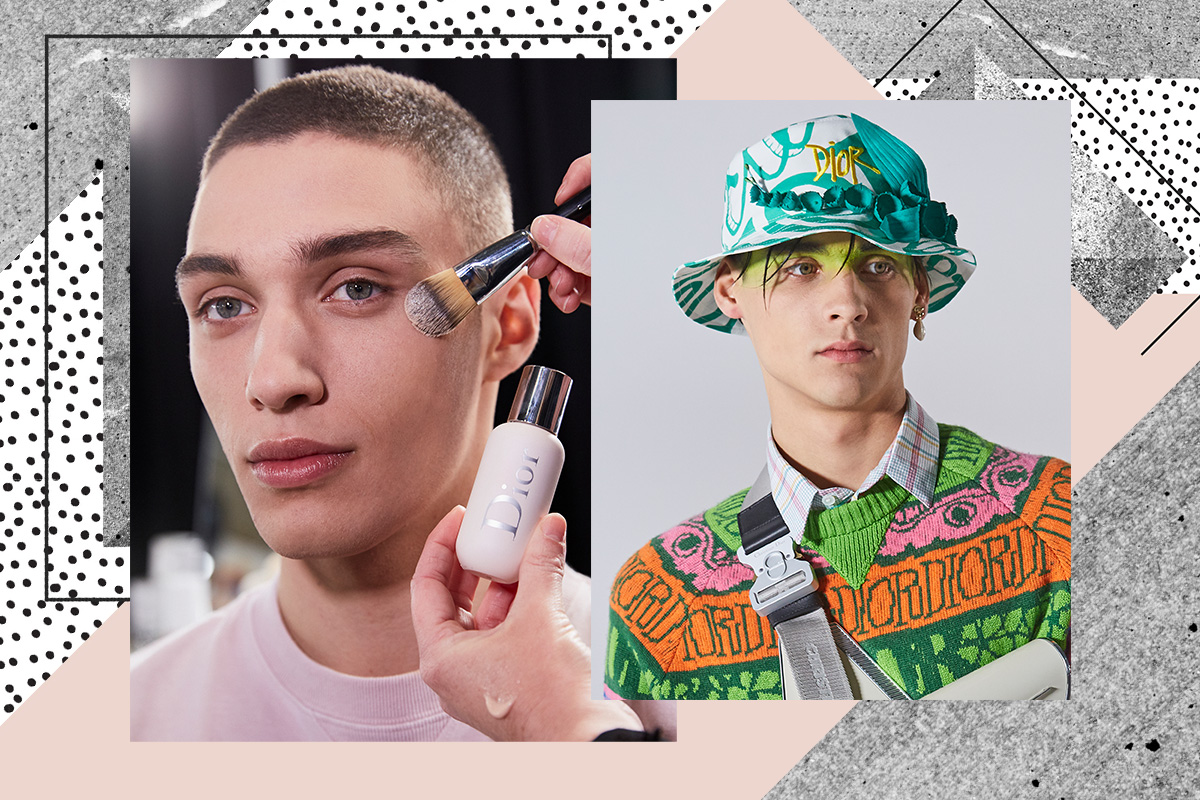Мужской макияж на показе Dior Men pre-fall 2020