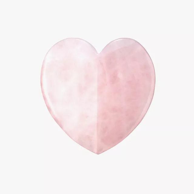 Скребок гуаша из розового кварца в форме сердца Kora Organics Rose Quartz Heart Facial Gua Sha