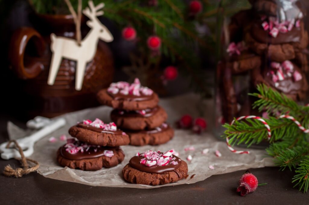 Новогоднее шоколадное печенье