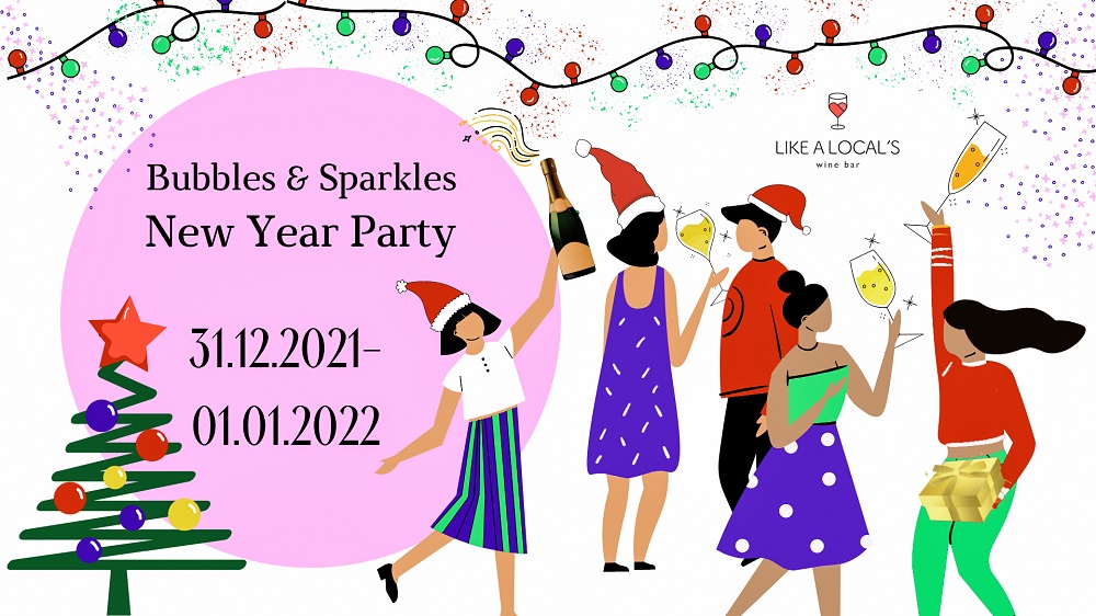 Bubbles & Sparkles New Year Party в Like a local's wine bar 