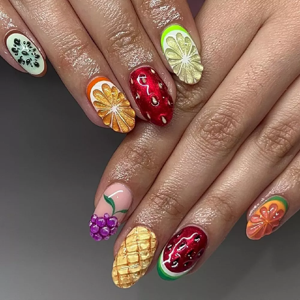 3D fruit nails
