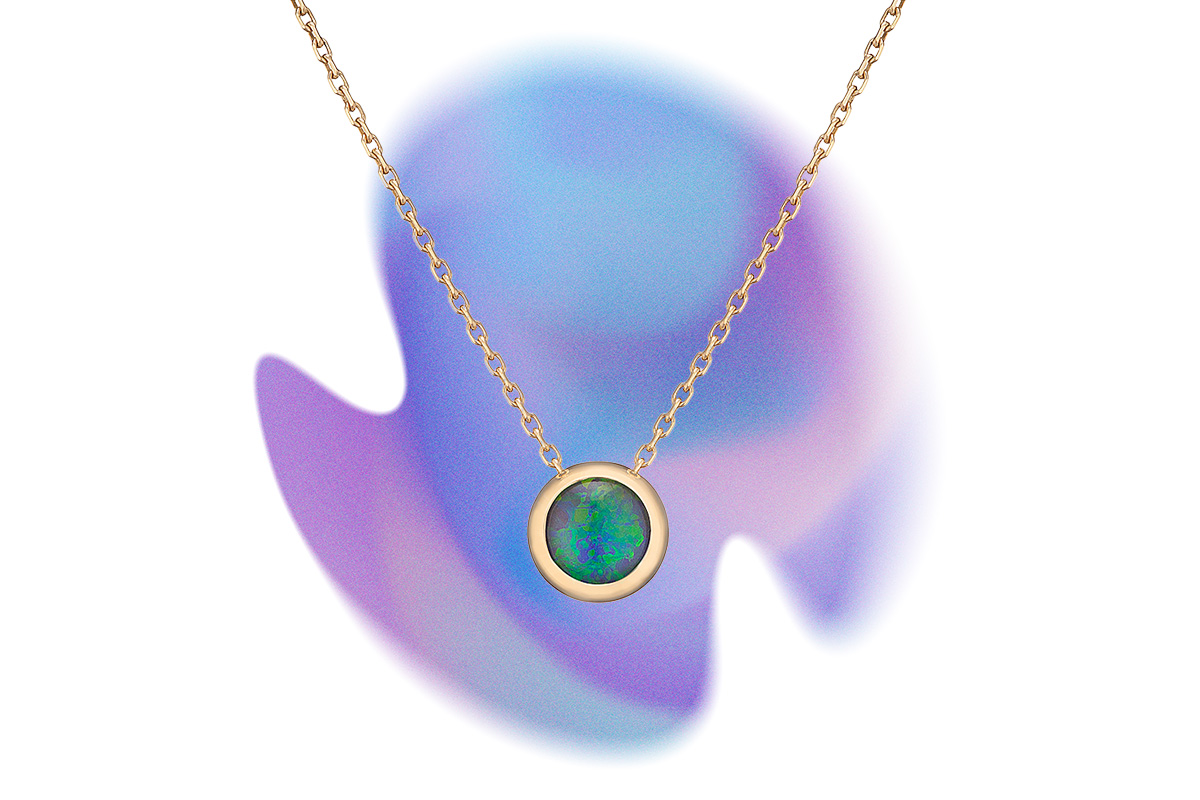 Sova Yellow Gold Necklace with Australian Opal