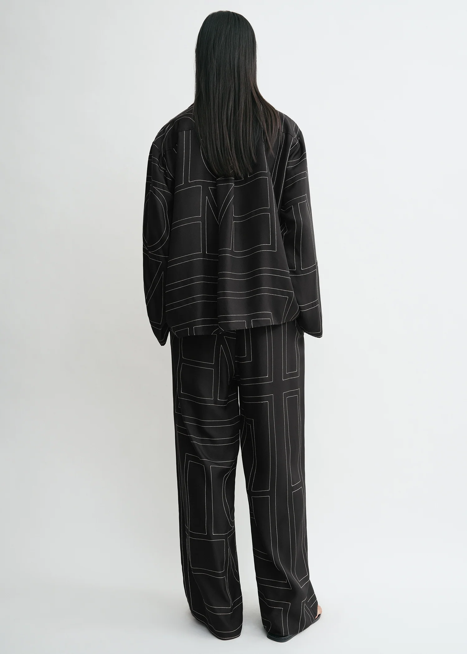 Toteme, Monogram Silk PJ Top Black