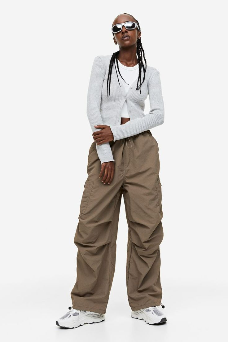Wide parachute pants