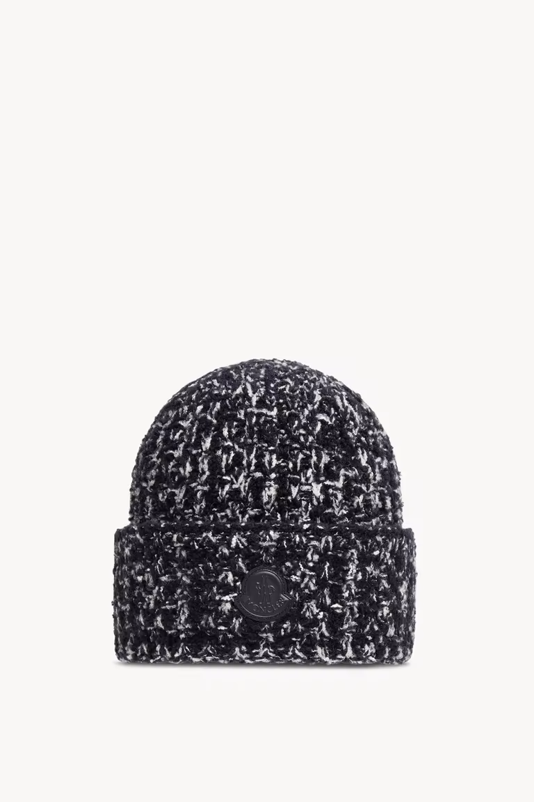 Moncler, Bonnet en Laine et Coton Mélangés