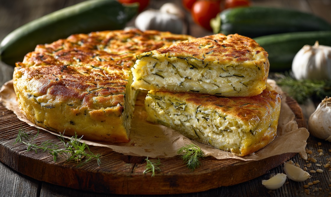 Балканський заливний пиріг із цукіні (Izlivača)