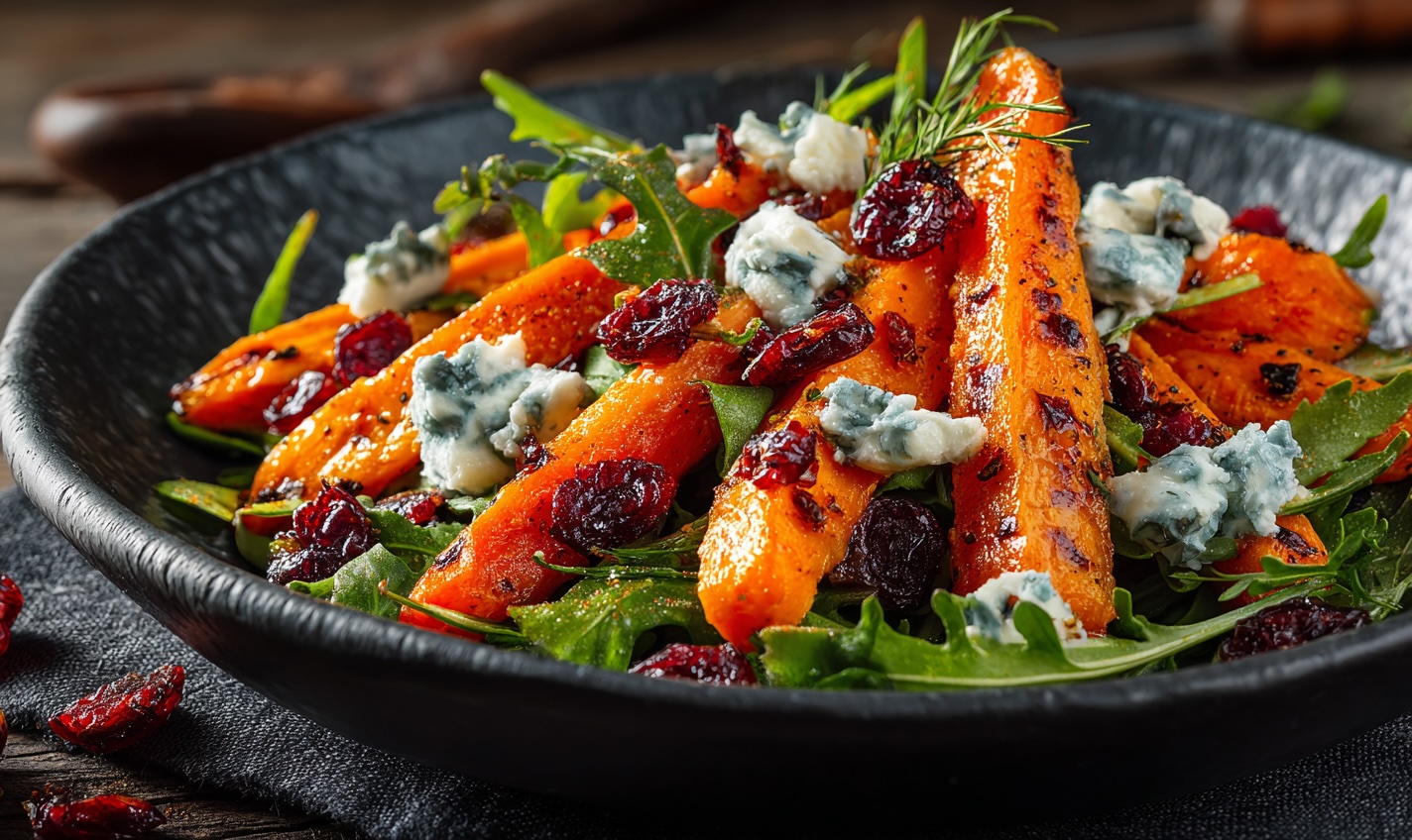 Салат із запеченої моркви та руколи