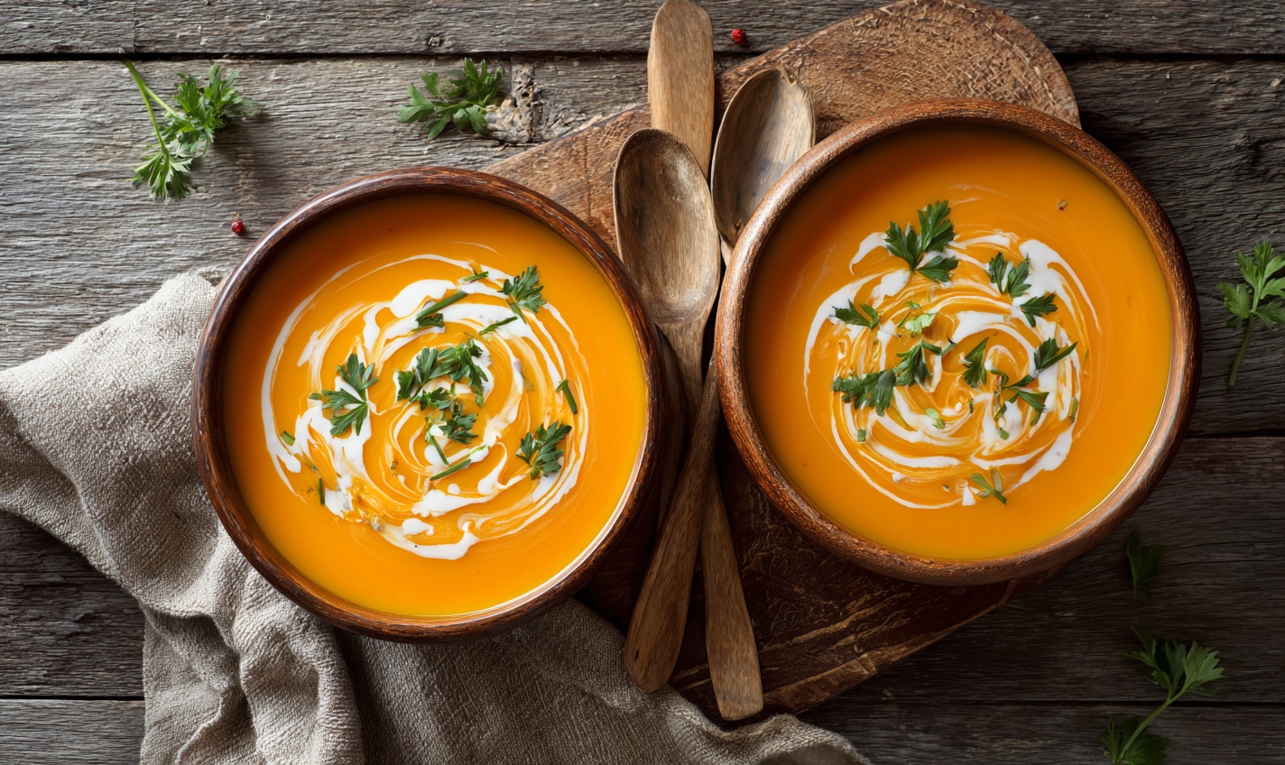 Морквяний крем-суп з імбиром та йогуртом, рецепти зимових супів