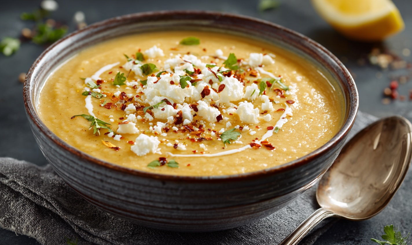 рецепти з пастернаокм, Крем-суп із кореня пастернаку, імбиру та фети, що приготувати з пастернаку