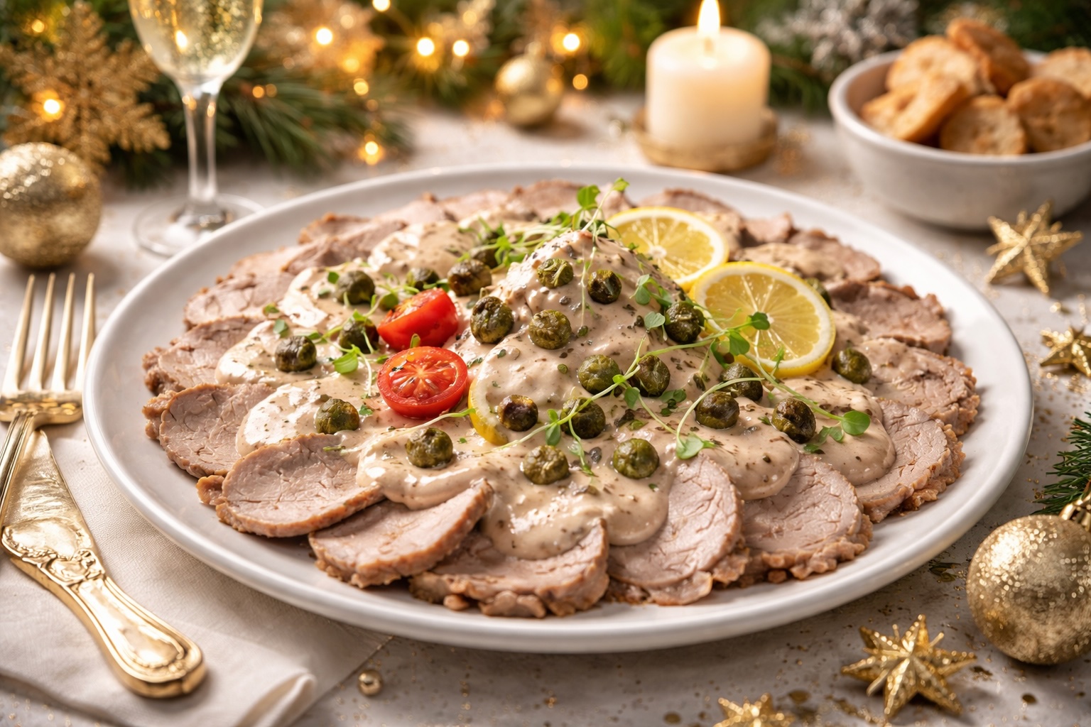 Вітелло Тоннато (телятина з соусом з тунця й анчоусів), швидкий варіант