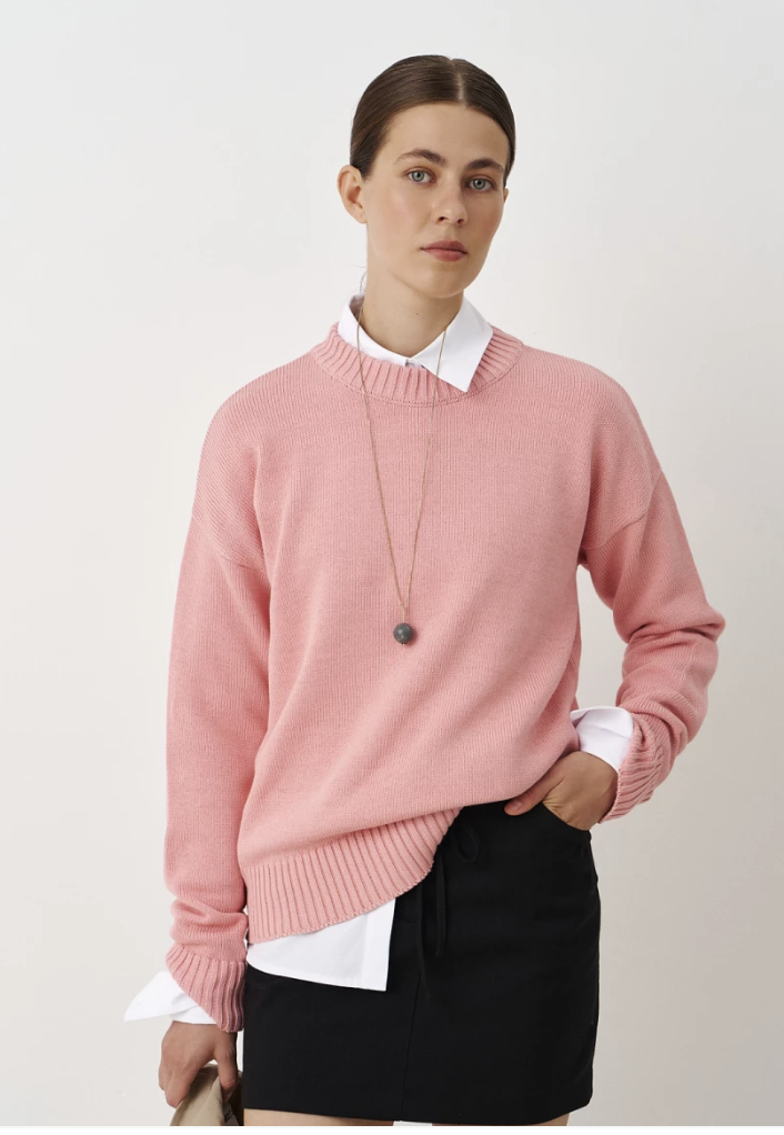Базовий светр із бавовни пудрового кольору, Must Have