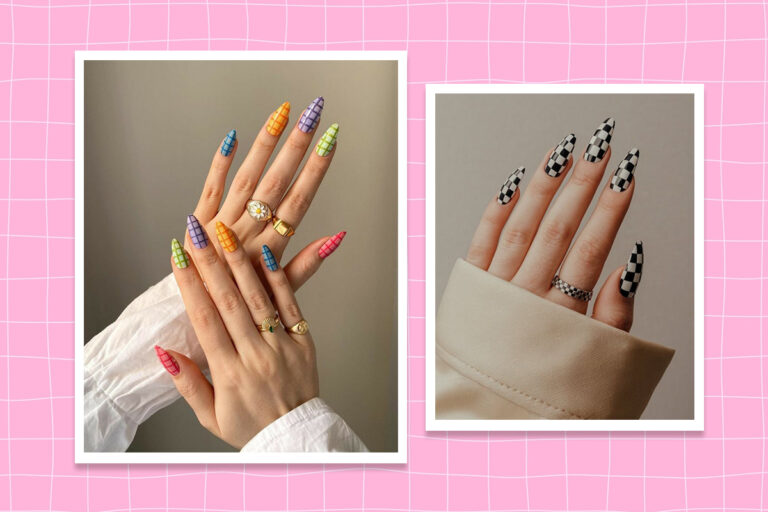 Маникюр в клеточку – главный зимний тренд