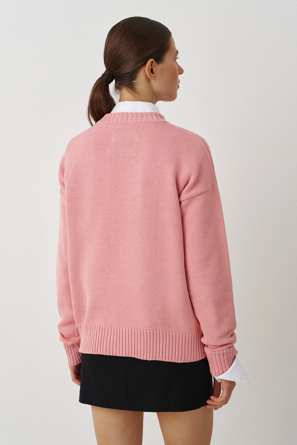 Базовий светр із бавовни пудрового кольору, Must Have