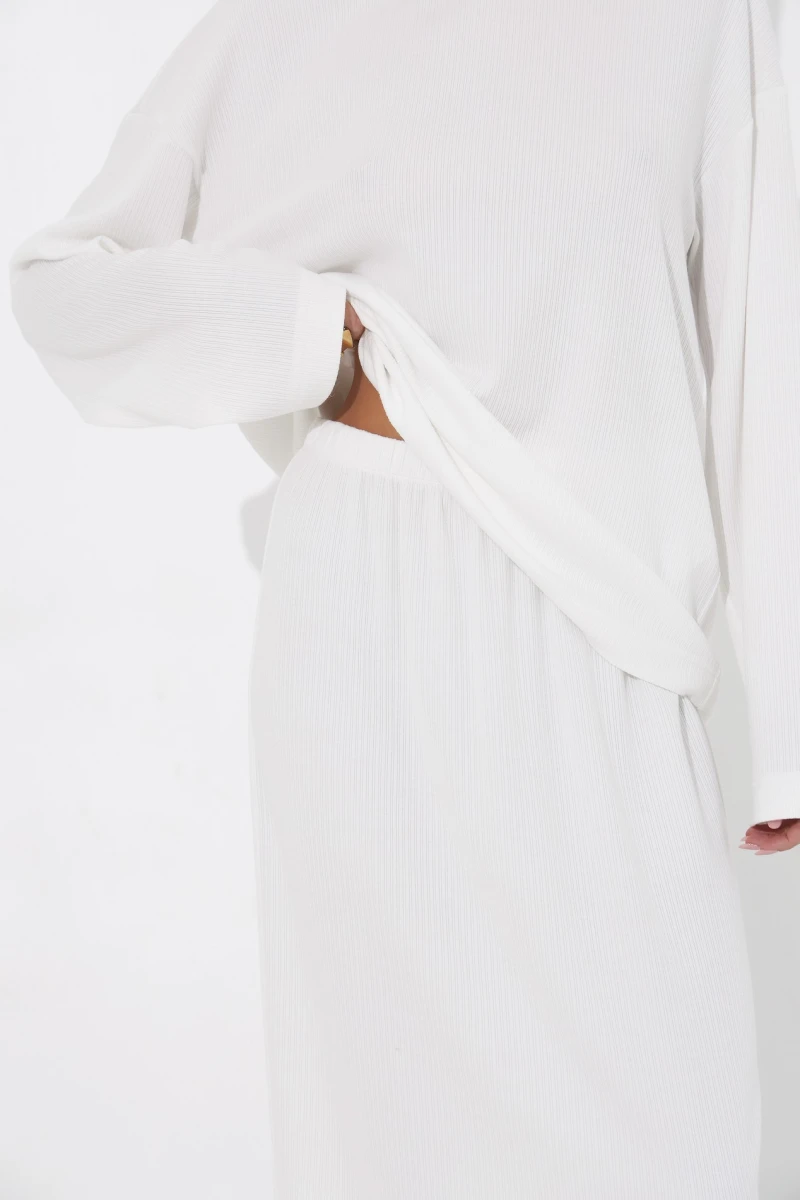 Костюм лонгслів та спідниця білий, Vovk