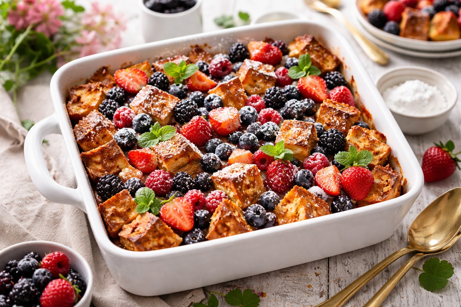 Ягідний пудинг із французьких тостів, прості рецепти десертів до дня святого валентина, що пригготувати на день святого валентина