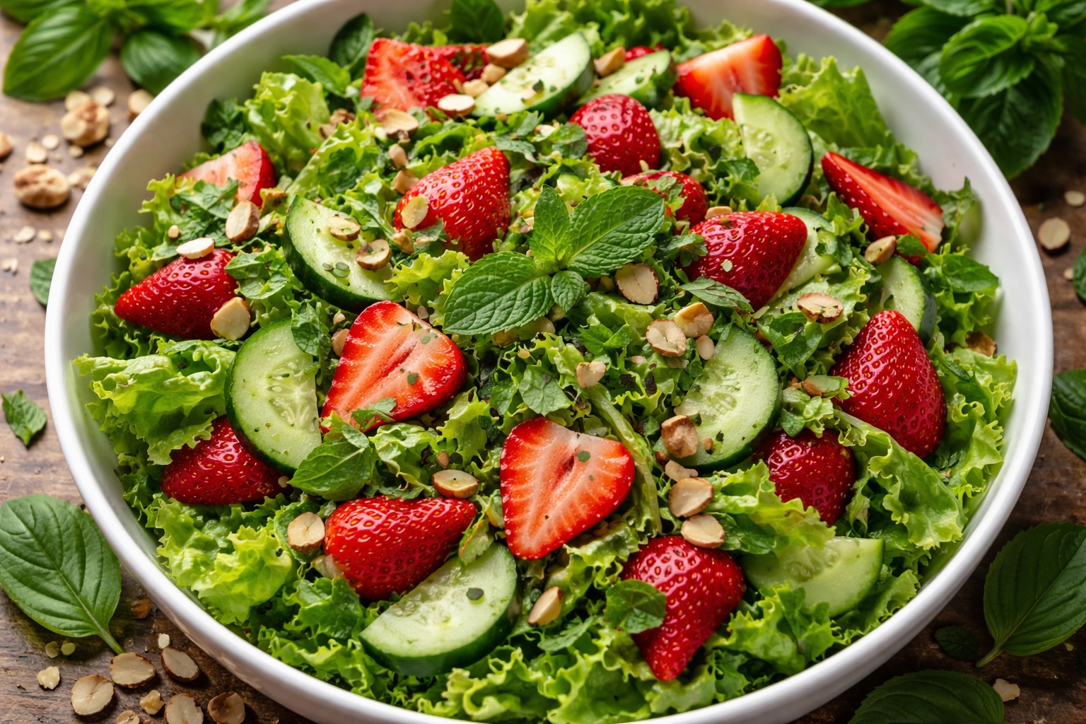 Салат із полуницею й огірками, легкі рецепти до дня святого валентина, рецепти легких страв