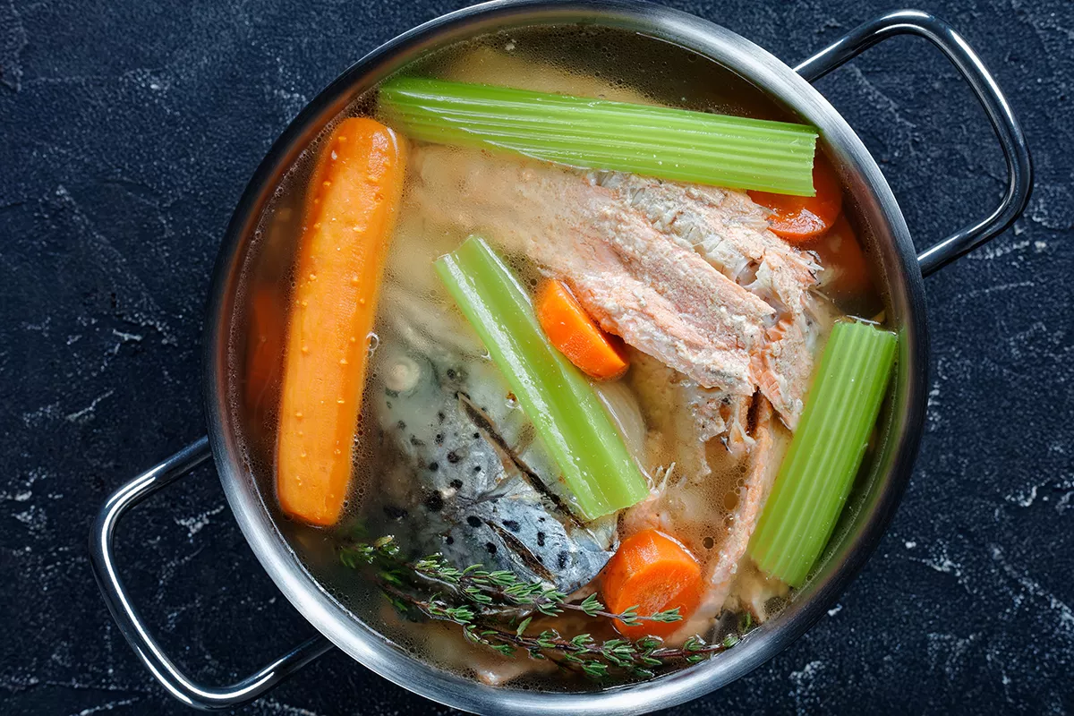 Костный рыбный бульон — пошаговое приготовление